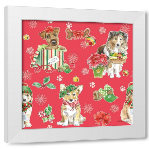 Holiday Paws Step 03C White Modern Wood Framed Art Print by Grove, Beth