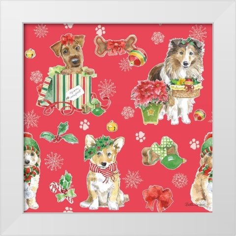 Holiday Paws Step 03C White Modern Wood Framed Art Print by Grove, Beth