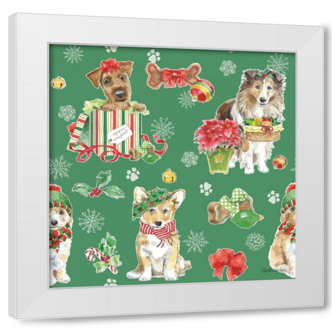 Holiday Paws Step 03D White Modern Wood Framed Art Print by Grove, Beth