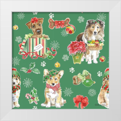 Holiday Paws Step 03D White Modern Wood Framed Art Print by Grove, Beth
