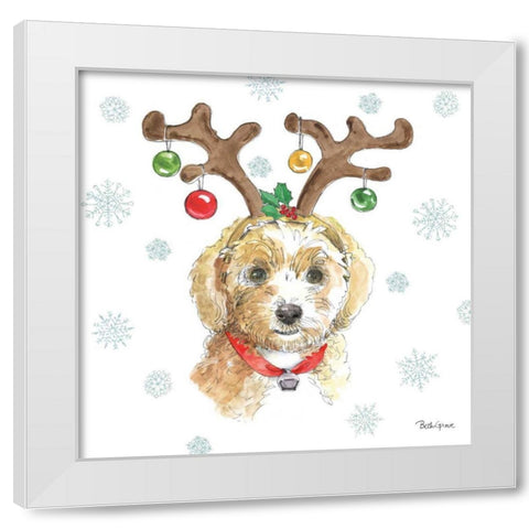 Holiday Paws VI White Modern Wood Framed Art Print by Grove, Beth