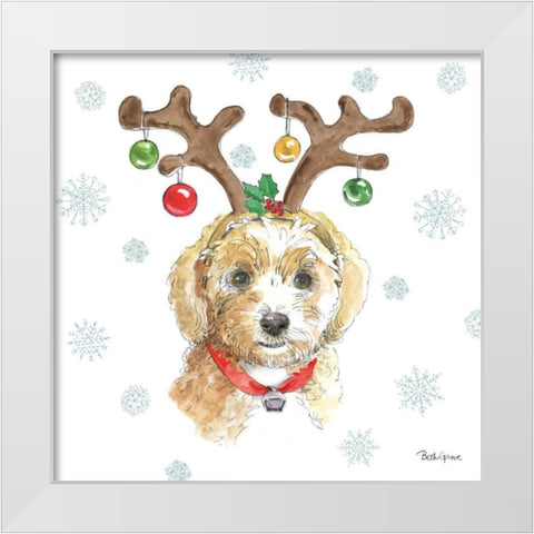 Holiday Paws VI White Modern Wood Framed Art Print by Grove, Beth