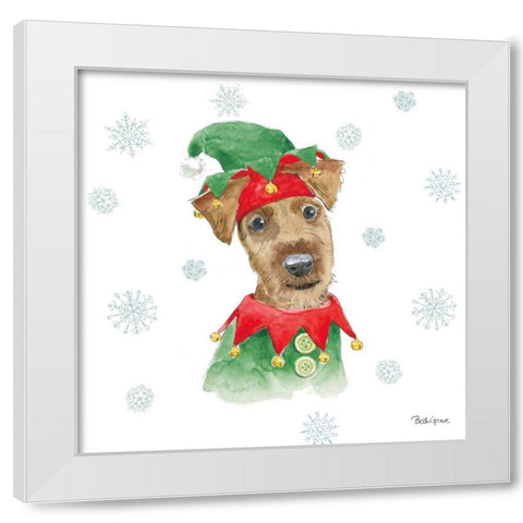 Holiday Paws VII White Modern Wood Framed Art Print by Grove, Beth