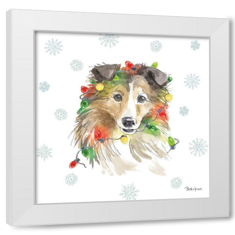 Holiday Paws IX White Modern Wood Framed Art Print by Grove, Beth