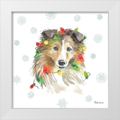 Holiday Paws IX White Modern Wood Framed Art Print by Grove, Beth