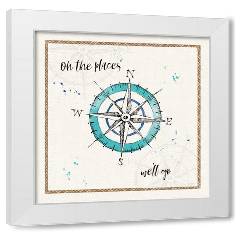 Coastal Buoys V Go White Modern Wood Framed Art Print by Tavoletti, Anne