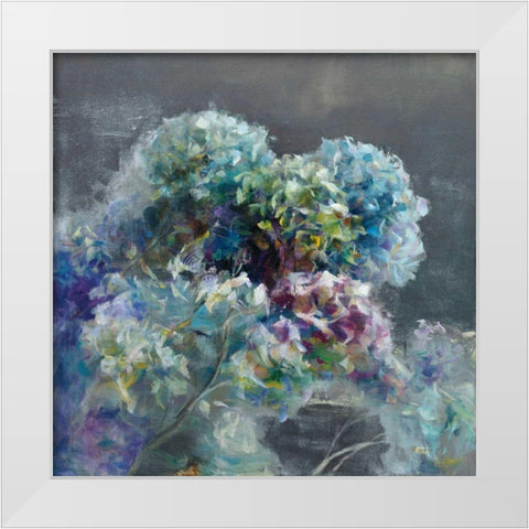 Abstract Hydrangea Dark White Modern Wood Framed Art Print by Nai, Danhui