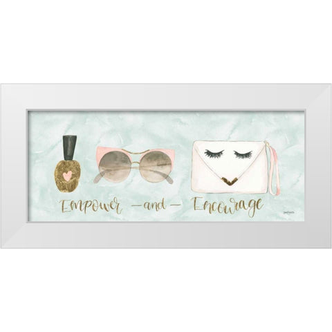 Boss Ladies X Aqua Empower White Modern Wood Framed Art Print by Jackson, Jenaya