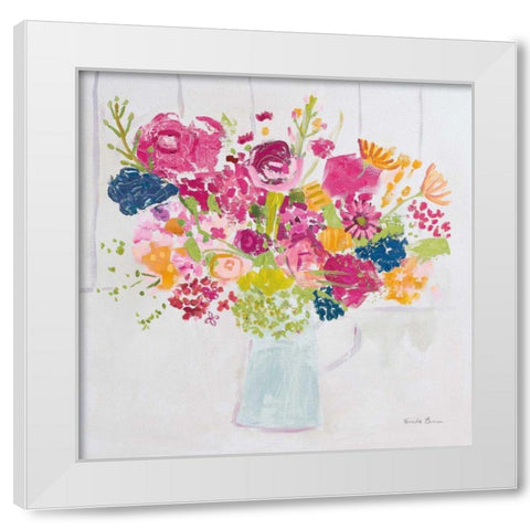 Bouquet for You Bright White Modern Wood Framed Art Print by Zaman, Farida