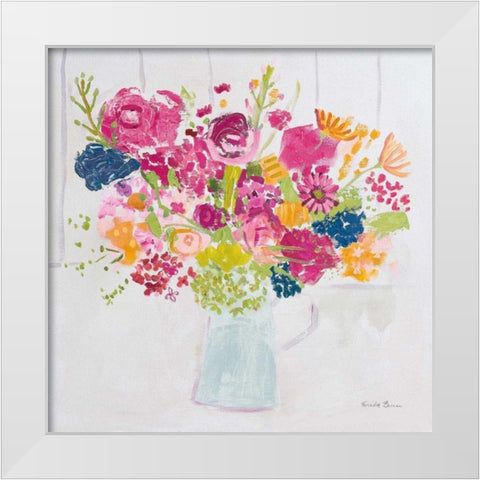 Bouquet for You Bright White Modern Wood Framed Art Print by Zaman, Farida