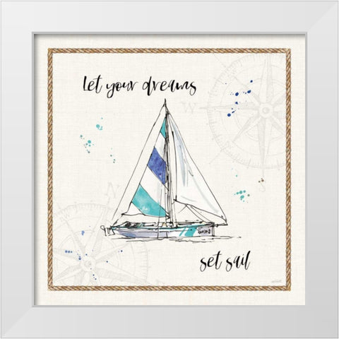 Coastal Buoys III v2 White Modern Wood Framed Art Print by Tavoletti, Anne