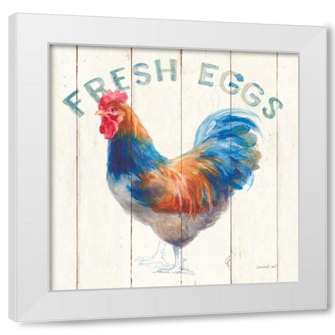 Fresh Eggs Hen White Modern Wood Framed Art Print by Nai, Danhui