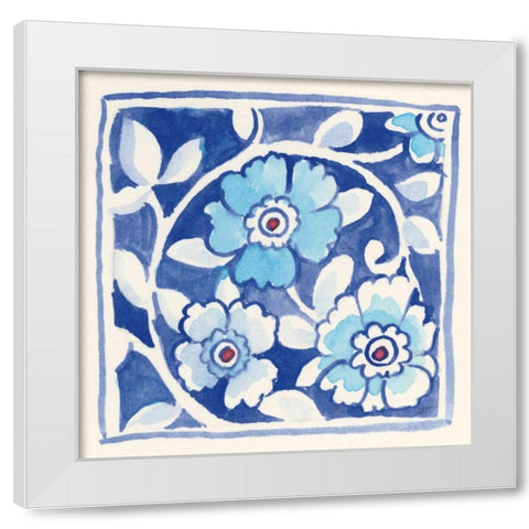Peacock Garden IX White Modern Wood Framed Art Print by Thomas, Miranda