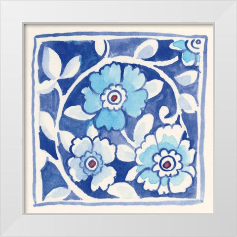 Peacock Garden IX White Modern Wood Framed Art Print by Thomas, Miranda