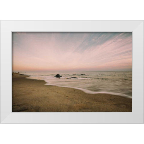 Beach Rays White Modern Wood Framed Art Print by Aledanda