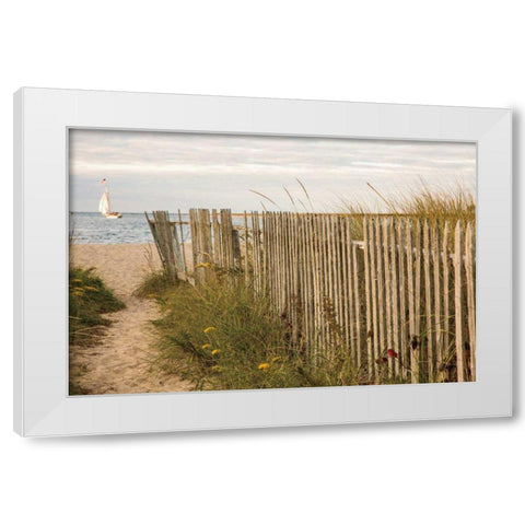 Along the Fence II White Modern Wood Framed Art Print by Aledanda