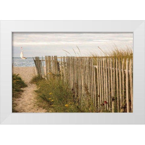Along the Fence II White Modern Wood Framed Art Print by Aledanda