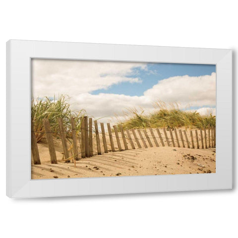 Beach Dunes I White Modern Wood Framed Art Print by Aledanda