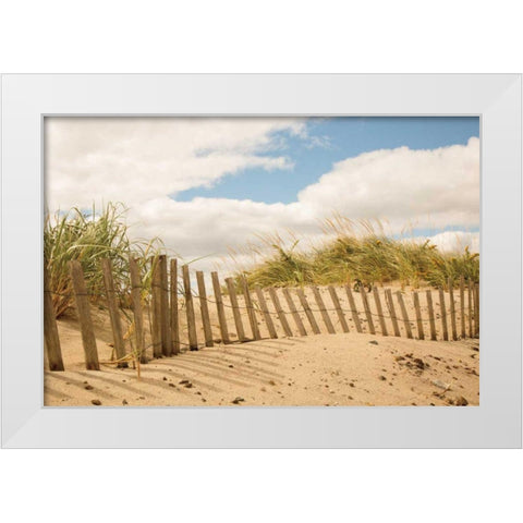 Beach Dunes I White Modern Wood Framed Art Print by Aledanda