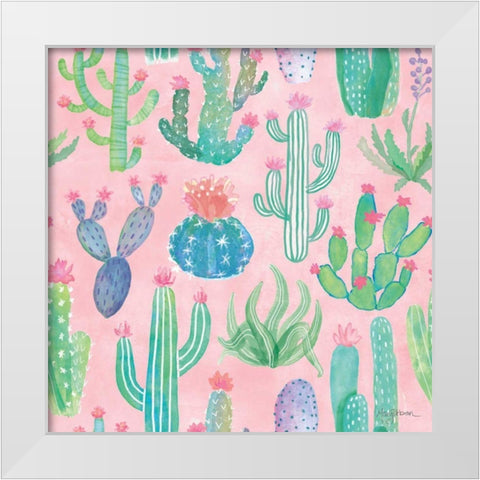 Bohemian Cactus Step 01B White Modern Wood Framed Art Print by Urban, Mary