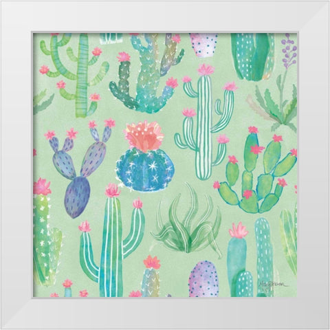 Bohemian Cactus Step 01C White Modern Wood Framed Art Print by Urban, Mary