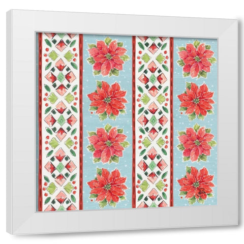 Country Poinsettias Step 06B White Modern Wood Framed Art Print by Brissonnet, Daphne