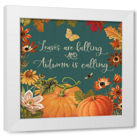 Fall Garden III Teal White Modern Wood Framed Art Print by Pertiet, Katie