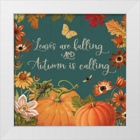 Fall Garden III Teal White Modern Wood Framed Art Print by Pertiet, Katie