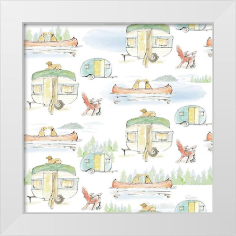 Lakeside Days Pattern VIA White Modern Wood Framed Art Print by Schlabach, Sue