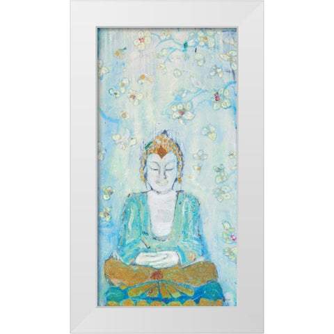 Buddha White Modern Wood Framed Art Print by Day, Kellie