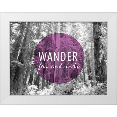 Wander Far and Wide v2 White Modern Wood Framed Art Print by Marshall, Laura