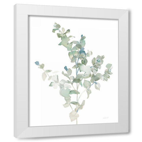 Eucalyptus II Cool White Modern Wood Framed Art Print by Nai, Danhui