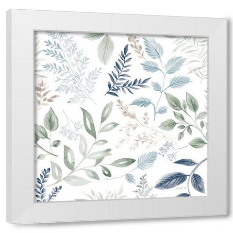 Sketchbook Garden Pattern III Cool White Modern Wood Framed Art Print by Nai, Danhui