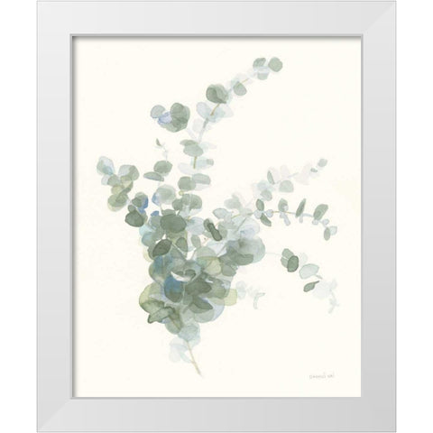 Scented Sprig II Cool White Modern Wood Framed Art Print by Nai, Danhui