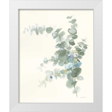 Scented Sprig III Cool White Modern Wood Framed Art Print by Nai, Danhui