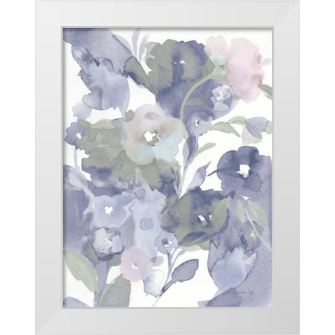 Jewel Garden I Blue White Modern Wood Framed Art Print by Nai, Danhui