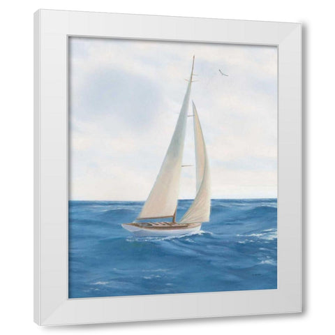 A Day at Sea I White Modern Wood Framed Art Print by Wiens, James