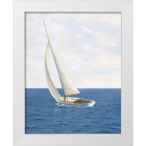 A Day at Sea II White Modern Wood Framed Art Print by Wiens, James