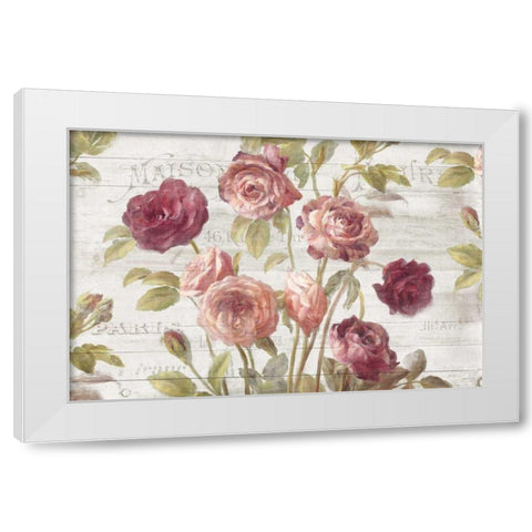 French Roses I White Modern Wood Framed Art Print by Nai, Danhui