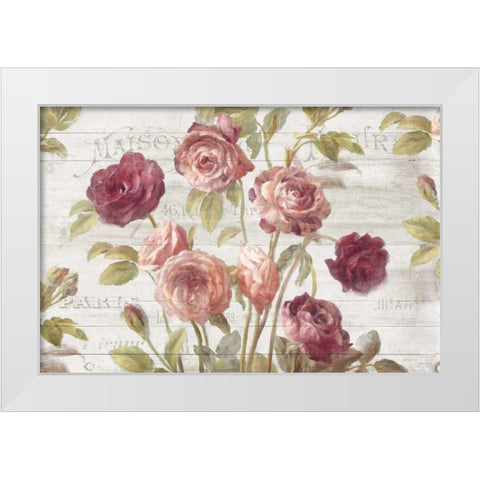 French Roses I White Modern Wood Framed Art Print by Nai, Danhui