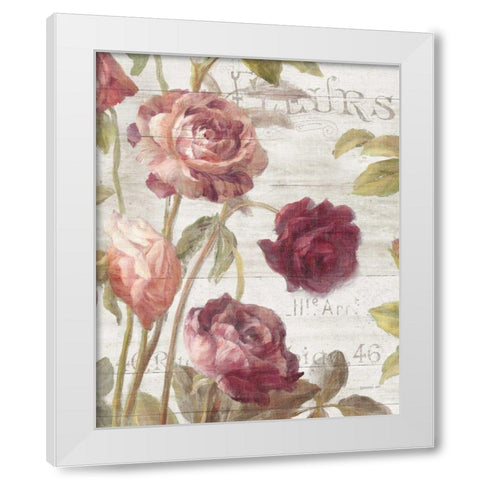 French Roses II White Modern Wood Framed Art Print by Nai, Danhui