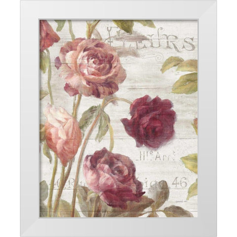 French Roses II White Modern Wood Framed Art Print by Nai, Danhui