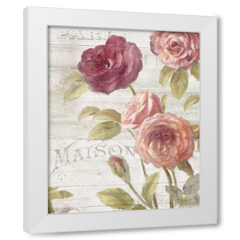 French Roses III White Modern Wood Framed Art Print by Nai, Danhui