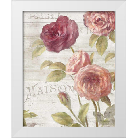 French Roses III White Modern Wood Framed Art Print by Nai, Danhui