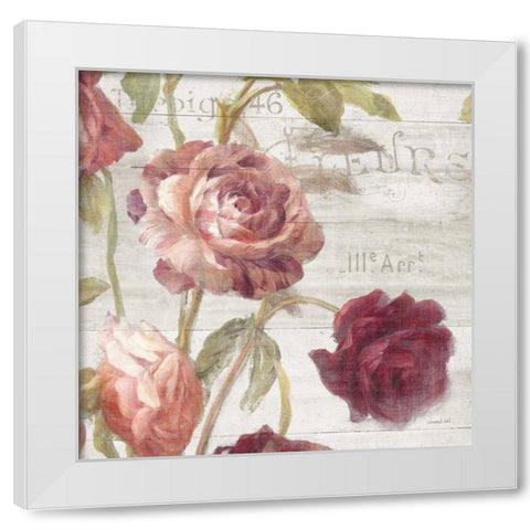 French Roses IV White Modern Wood Framed Art Print by Nai, Danhui