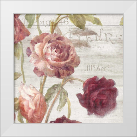 French Roses IV White Modern Wood Framed Art Print by Nai, Danhui