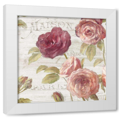 French Roses V White Modern Wood Framed Art Print by Nai, Danhui