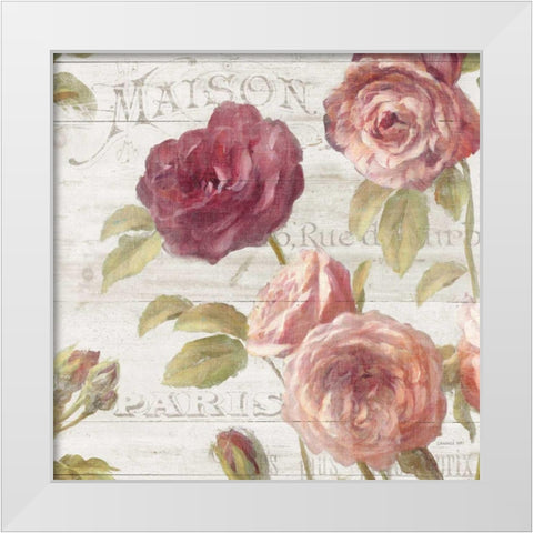 French Roses V White Modern Wood Framed Art Print by Nai, Danhui