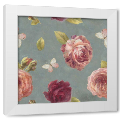 French Roses Pattern IB White Modern Wood Framed Art Print by Nai, Danhui