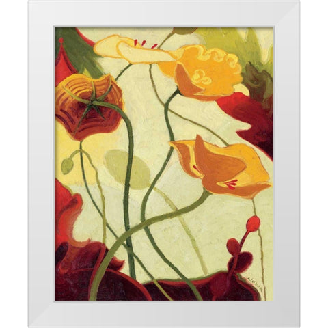 Tres Vignes III White Modern Wood Framed Art Print by Novak, Shirley